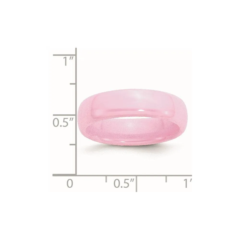 Chisel Jewelry Ceramic Pink 6mm Polished Band