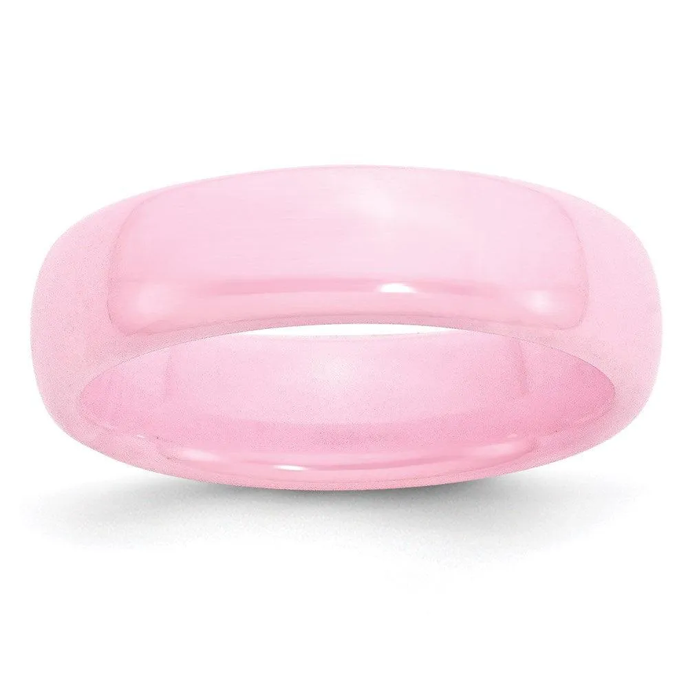 Chisel Jewelry Ceramic Pink 6mm Polished Band