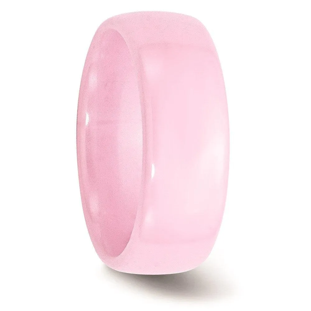 Chisel Jewelry Ceramic Pink 8mm Polished Band