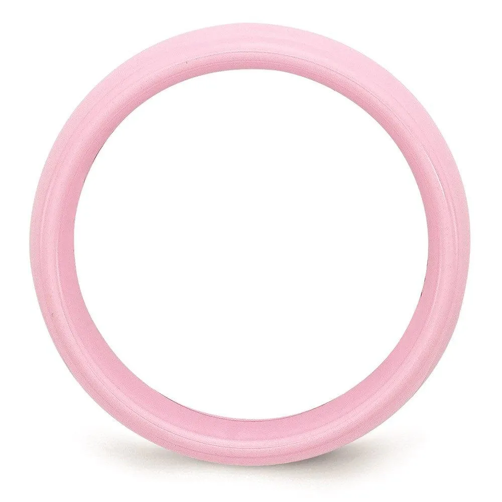 Chisel Jewelry Ceramic Pink 8mm Polished Band
