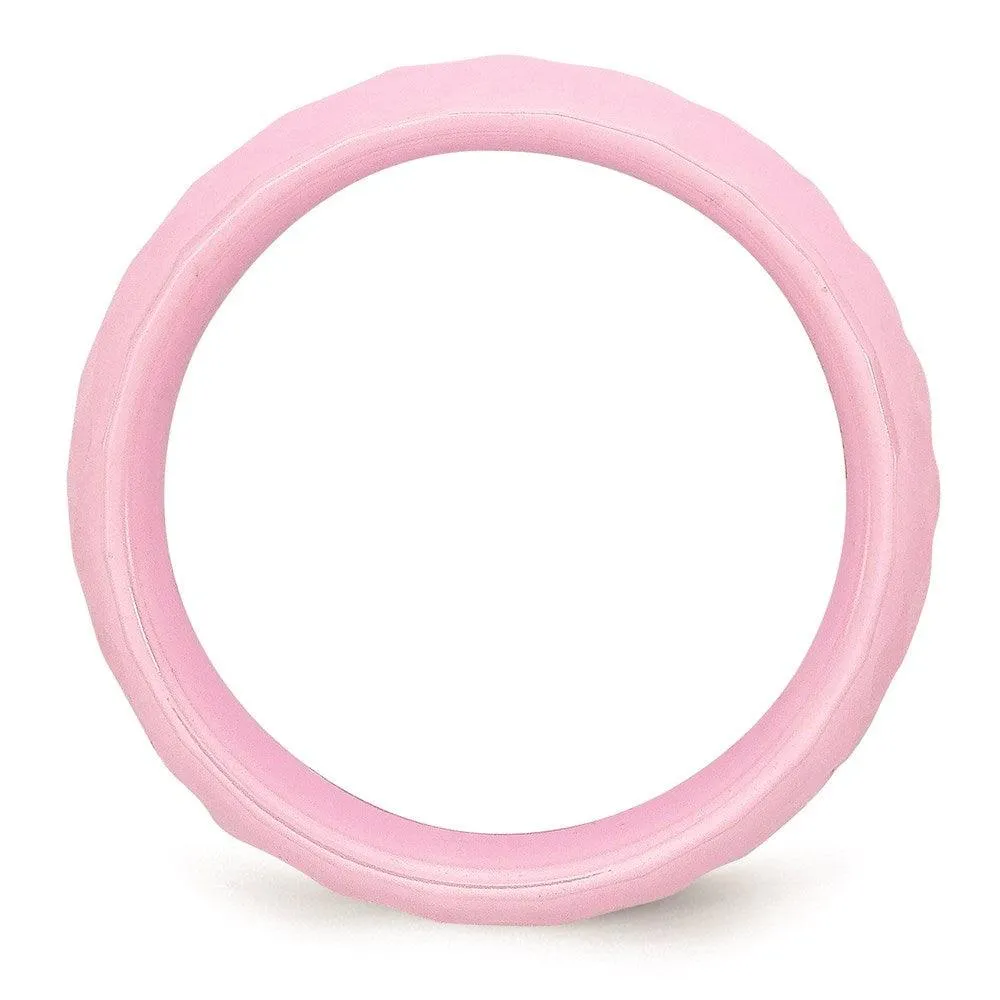 Chisel Jewelry Ceramic Pink Faceted 7.5mm Polished Band