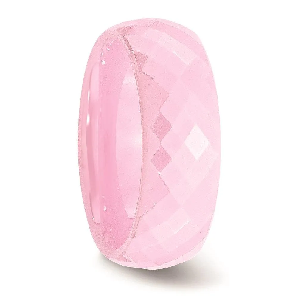 Chisel Jewelry Ceramic Pink Faceted 7.5mm Polished Band