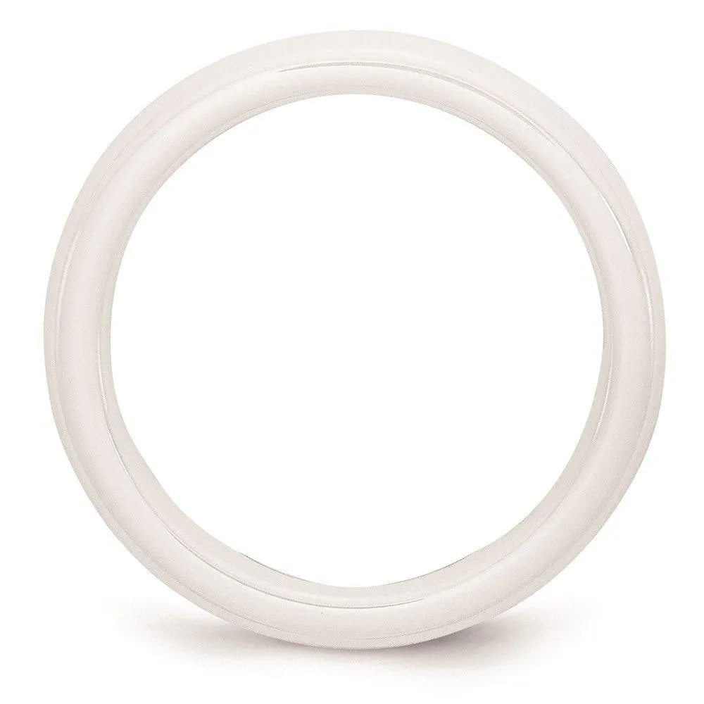 Chisel Jewelry Ceramic White 4mm Polished Band