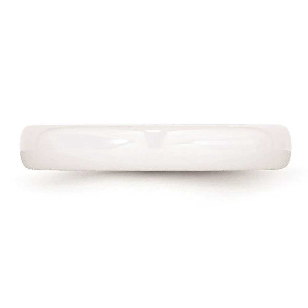 Chisel Jewelry Ceramic White 4mm Polished Band