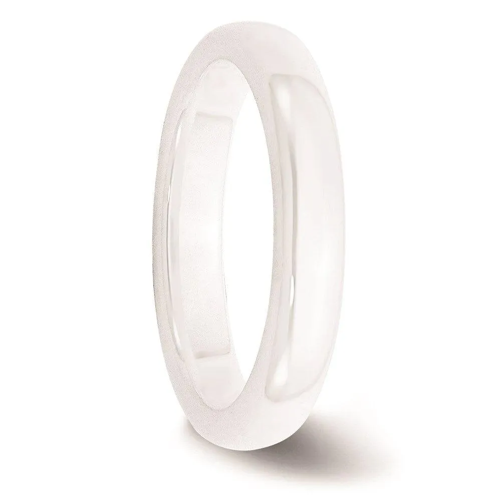 Chisel Jewelry Ceramic White 4mm Polished Band