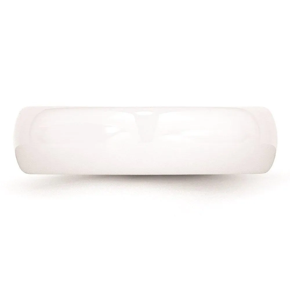 Chisel Jewelry Ceramic White 6mm Polished Band