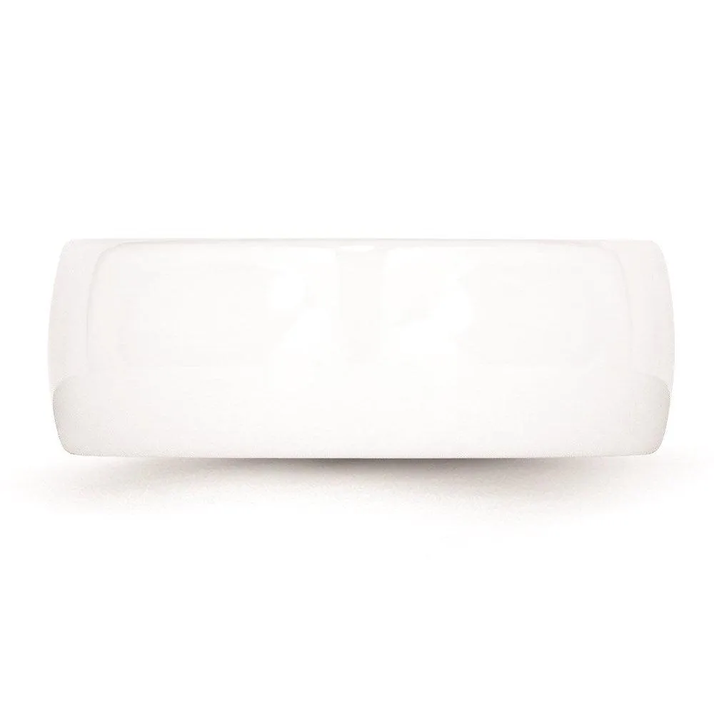Chisel Jewelry Ceramic White 8mm Polished Band