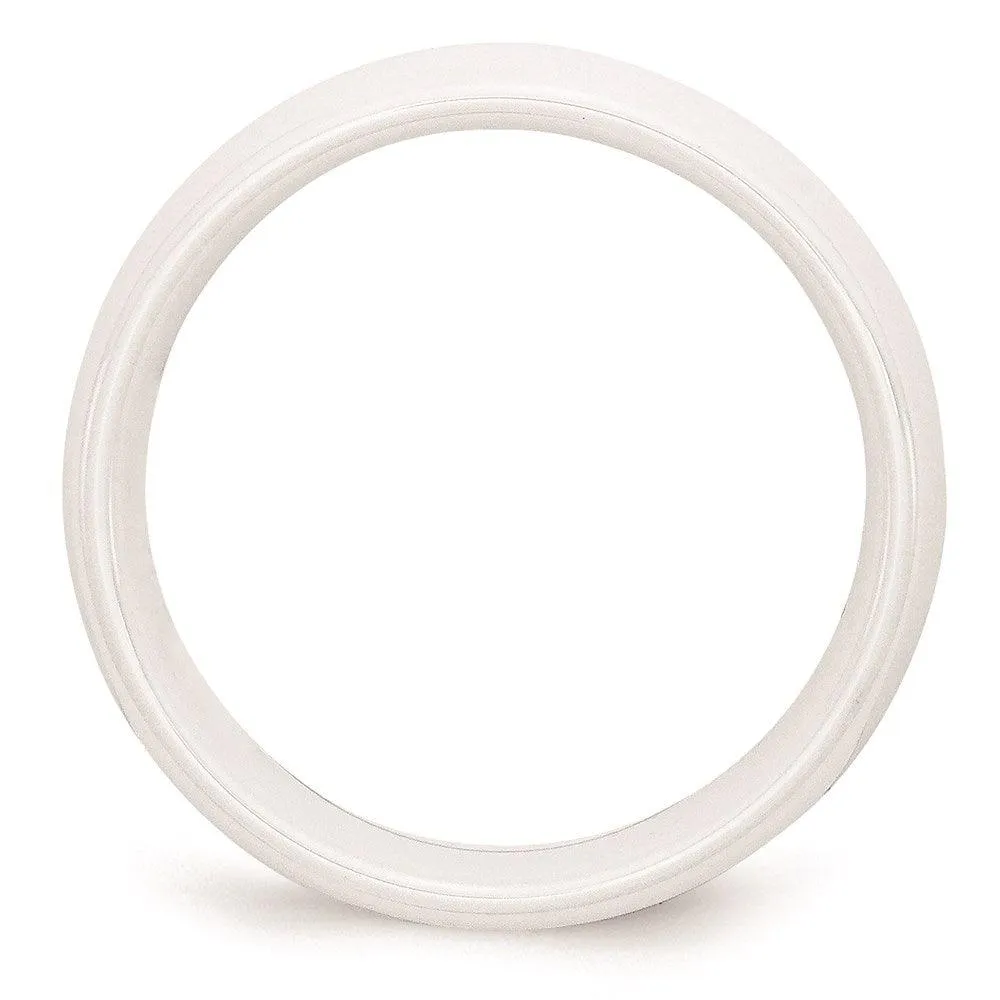 Chisel Jewelry Ceramic White 8mm Polished Band