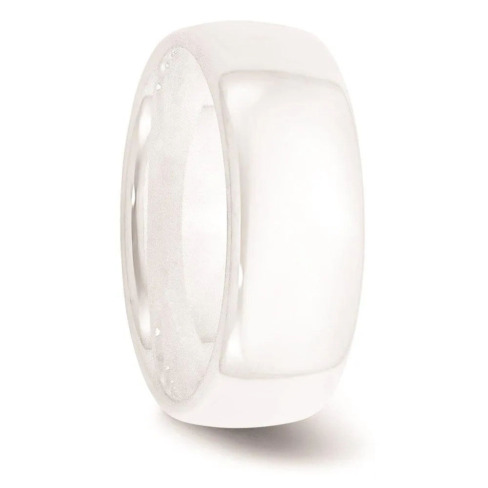 Chisel Jewelry Ceramic White 8mm Polished Band