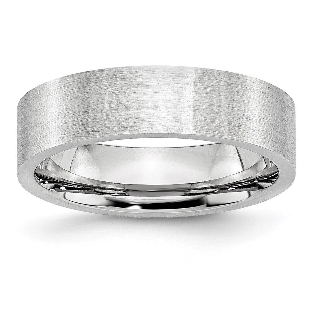 Chisel Jewelry Cobalt Flat Satin 6mm Band