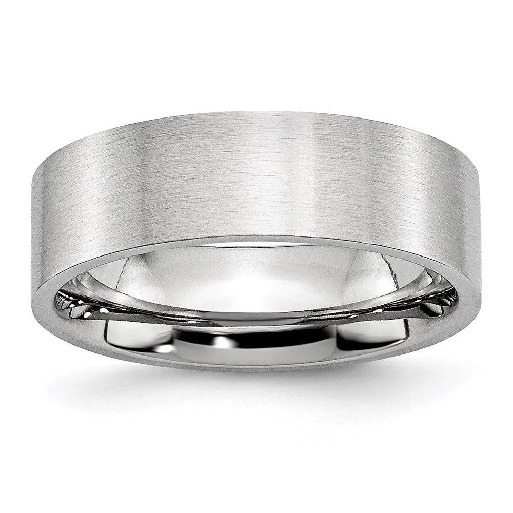 Chisel Jewelry Cobalt Flat Satin 7mm Band