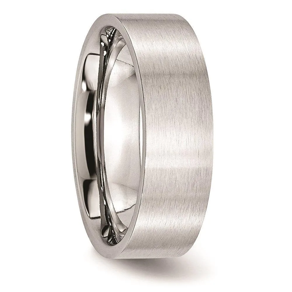 Chisel Jewelry Cobalt Flat Satin 7mm Band