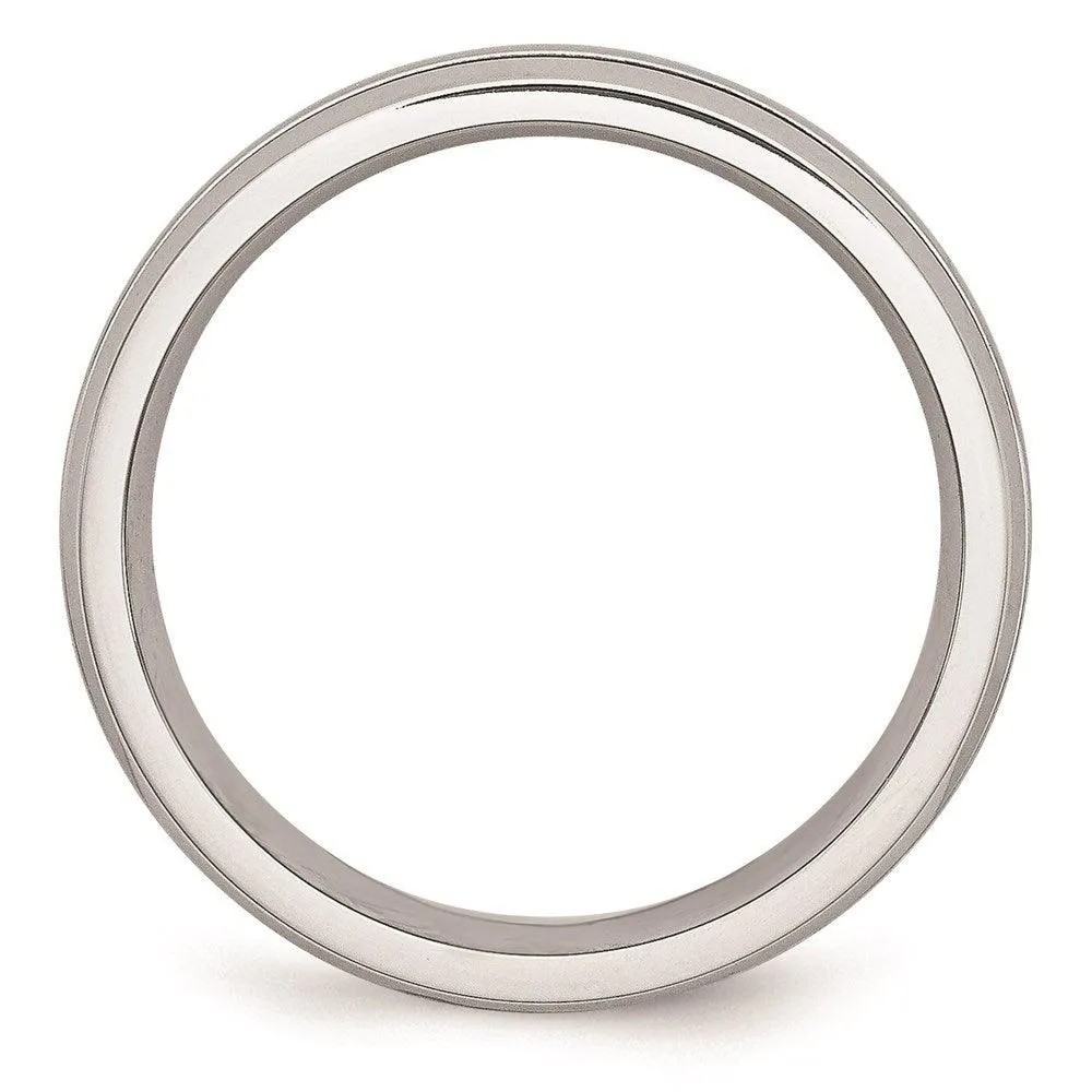 Chisel Jewelry Cobalt Polished and Satin Grooved 6mm Band