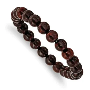 Chisel Jewelry Red Agate Beaded Stretch Bracelet