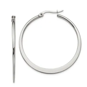 Chisel Jewelry Stainless Steel 40mm Diameter Hoop Earrings