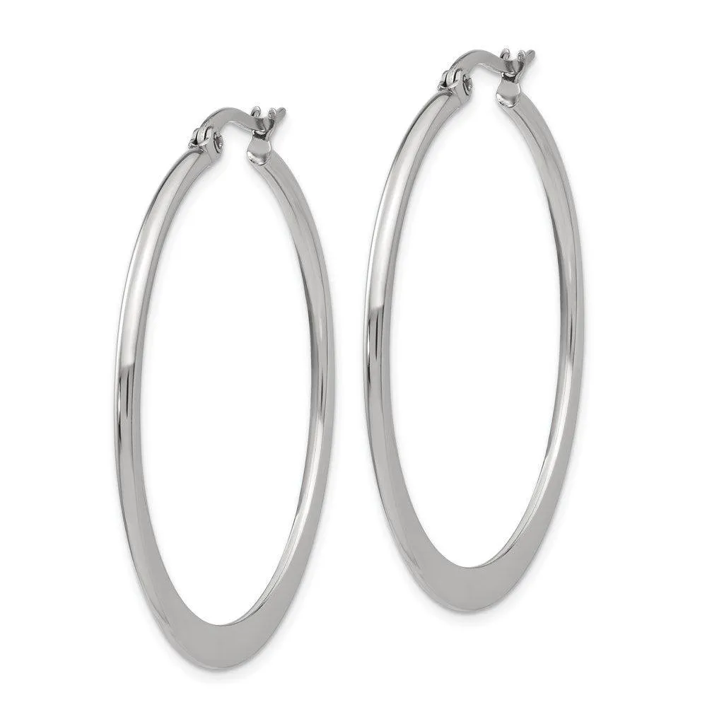 Chisel Jewelry Stainless Steel 40mm Diameter Hoop Earrings