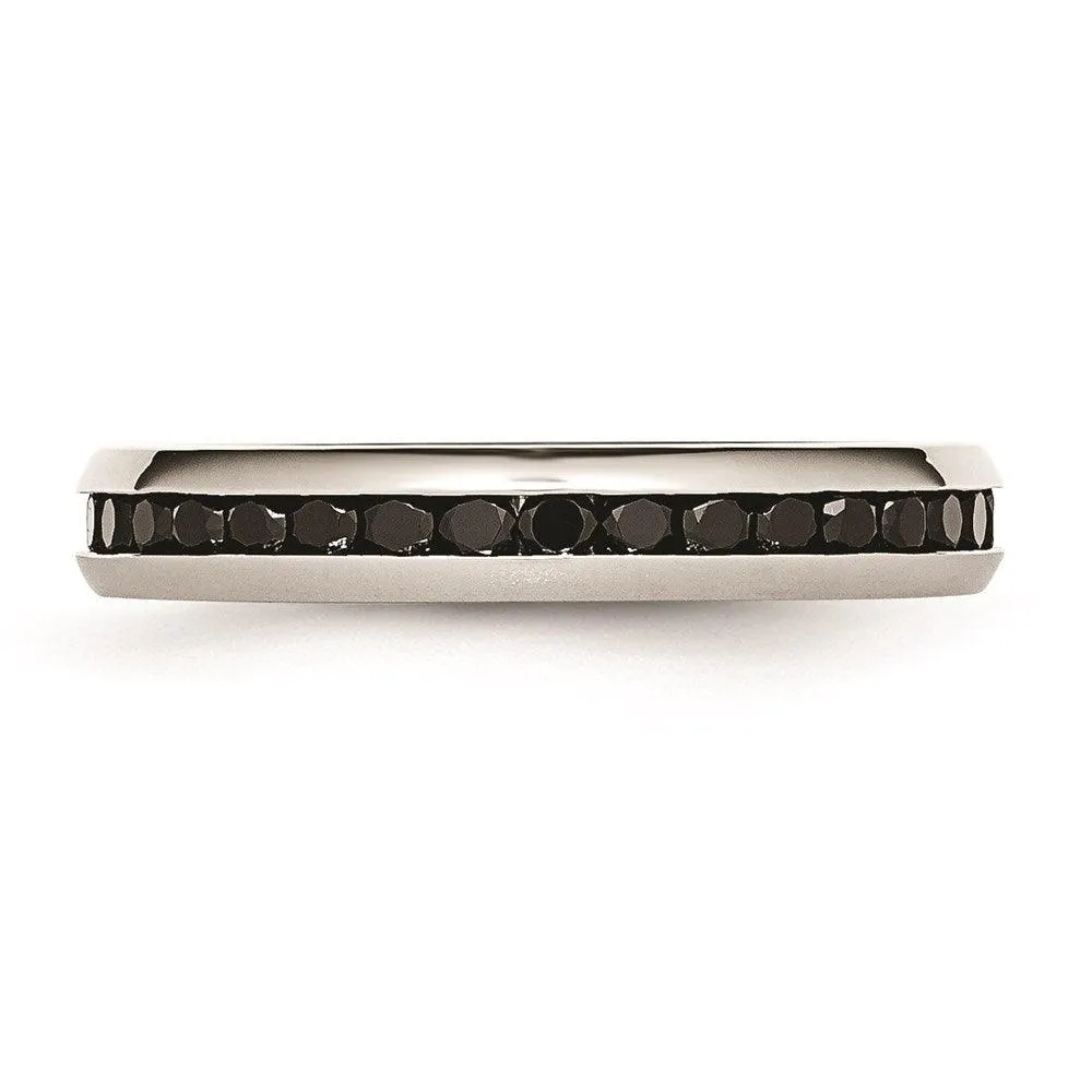 Chisel Jewelry Stainless Steel 4mm Black CZ Ring