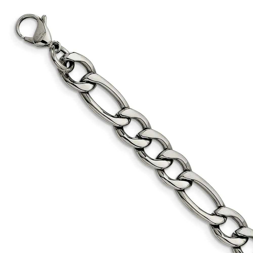 Chisel Jewelry Stainless Steel 8.4mm 8in Figaro Chain | SRN682