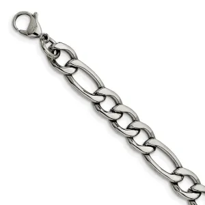 Chisel Jewelry Stainless Steel 8.4mm 8in Figaro Chain | SRN682