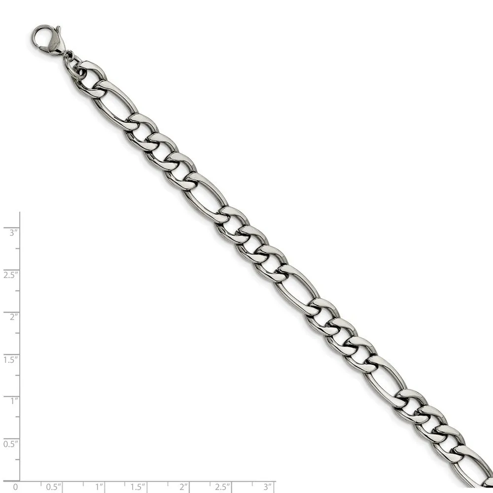 Chisel Jewelry Stainless Steel 8.4mm 8in Figaro Chain | SRN682