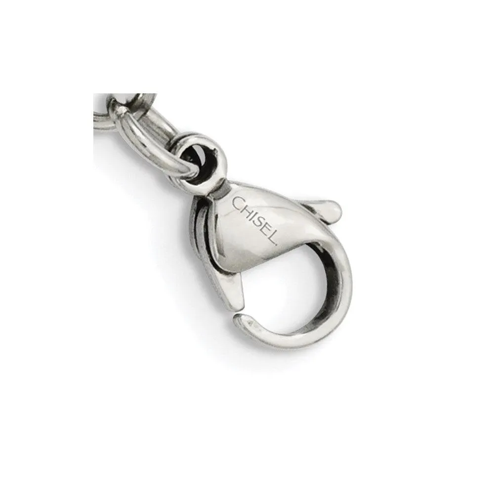 Chisel Jewelry Stainless Steel Antiqued Skulls 8.5in Bracelet