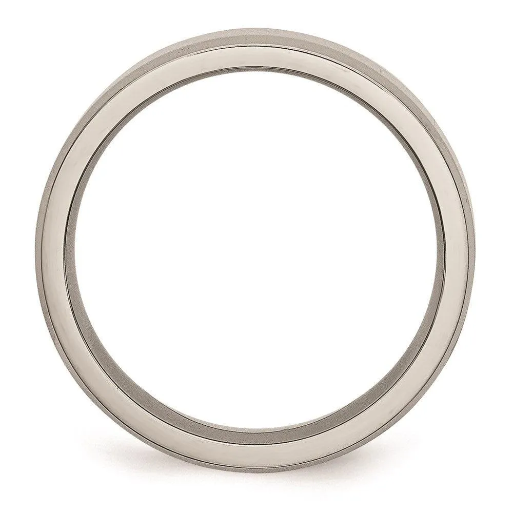 Chisel Jewelry Stainless Steel Beveled Edge 6mm Polished Band