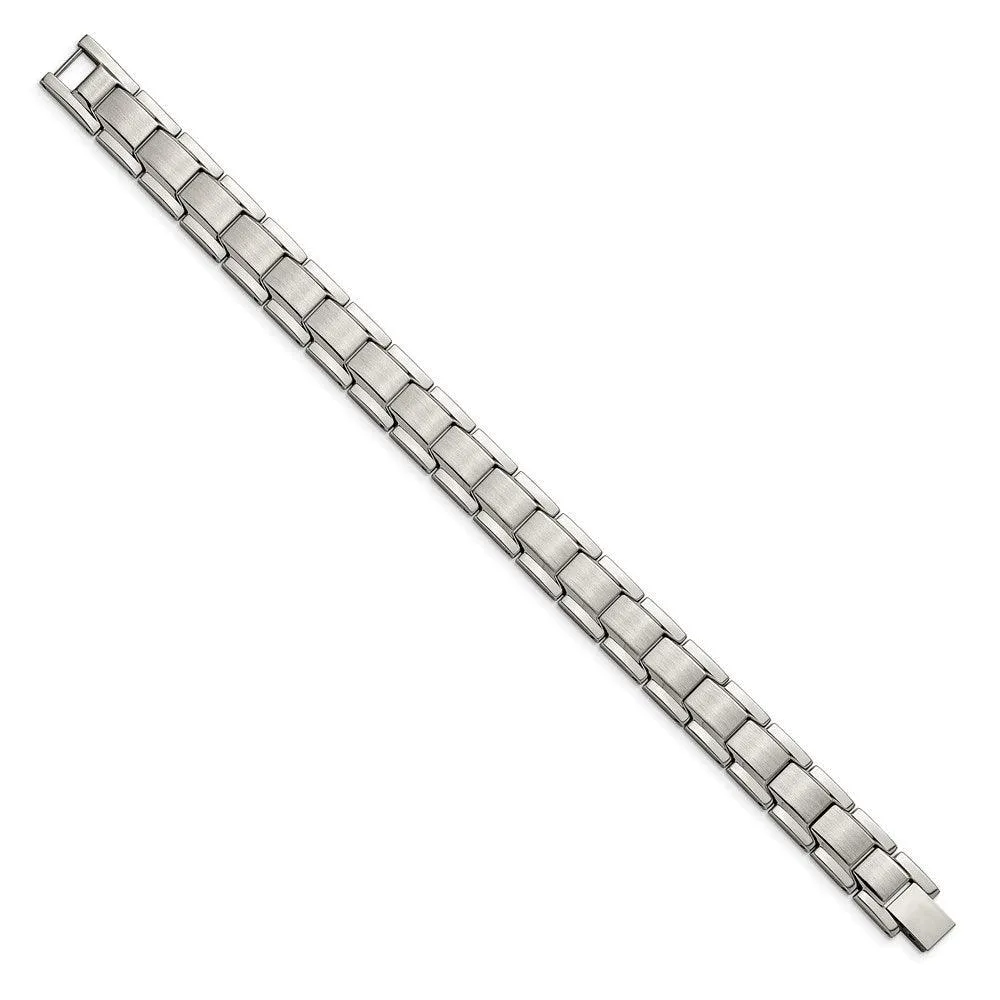 Chisel Jewelry Stainless Steel Brushed and Polished 8.25in Link Bracelet