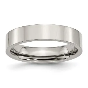 Chisel Jewelry Stainless Steel Flat 5mm Polished Band | SR7