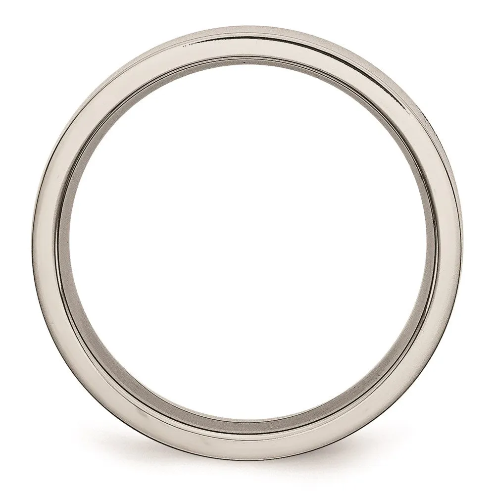 Chisel Jewelry Stainless Steel Flat 5mm Polished Band | SR7