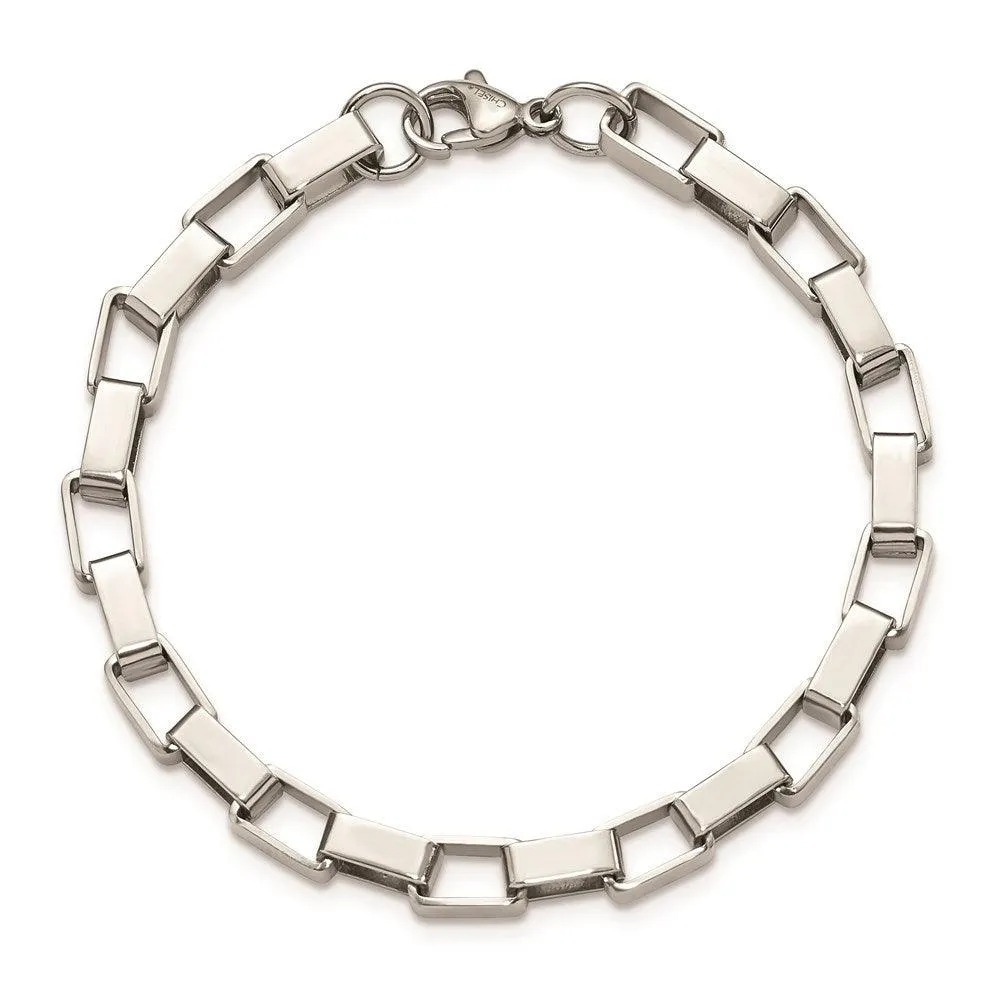 Chisel Jewelry Stainless Steel Link 8in Bracelet