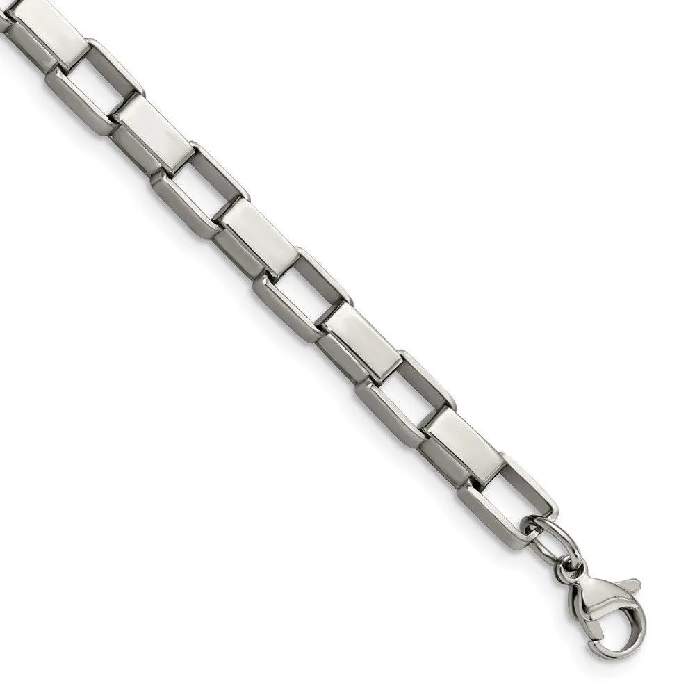 Chisel Jewelry Stainless Steel Link 8in Bracelet