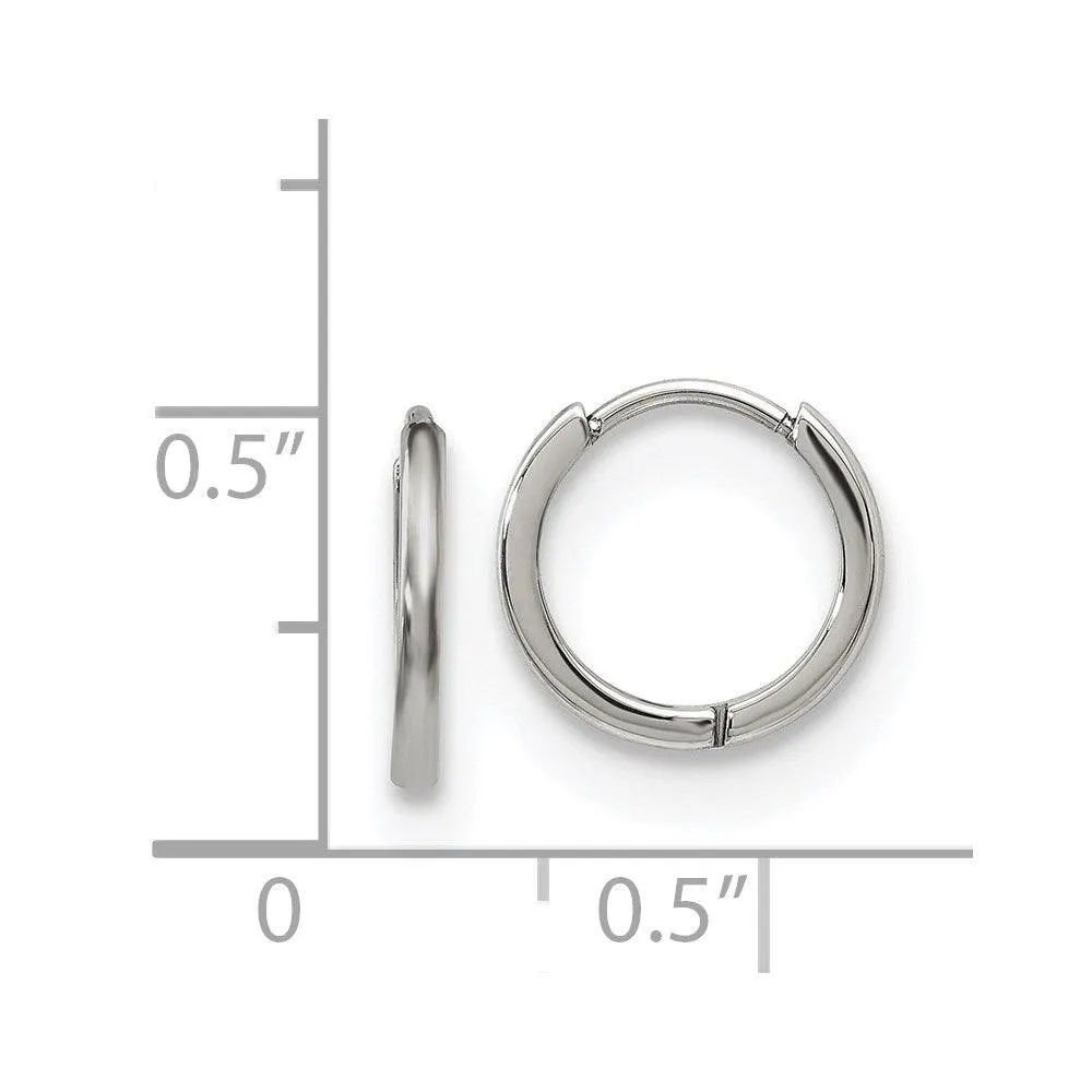 Chisel Jewelry Stainless Steel Polished 11.80mm Endless Hinged Hoops