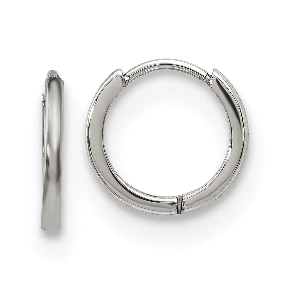 Chisel Jewelry Stainless Steel Polished 11.80mm Endless Hinged Hoops