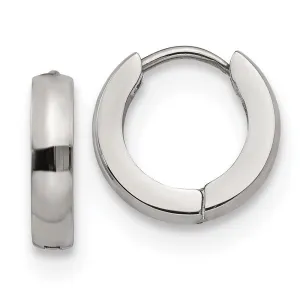 Chisel Jewelry Stainless Steel Polished 3.0mm Hinged Hoop Earrings