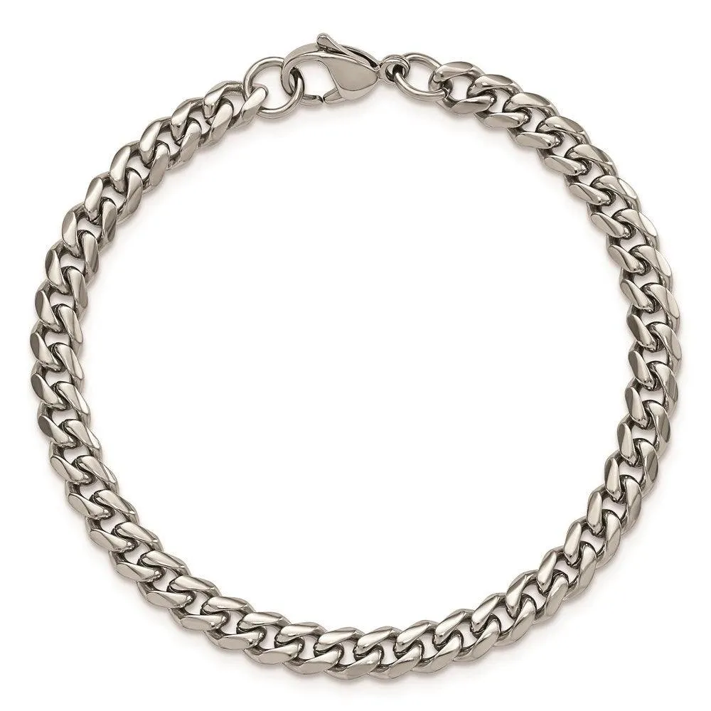 Chisel Jewelry Stainless Steel Polished 6mm 8.25in Curb Bracelet