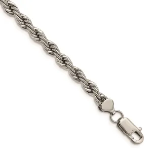 Chisel Jewelry Stainless Steel Polished 6mm Rope Bracelet