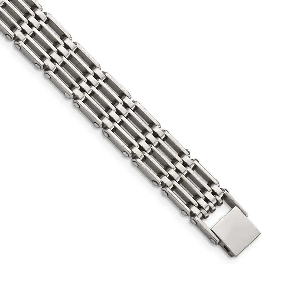 Chisel Jewelry Stainless Steel Polished 8.5in Bracelet
