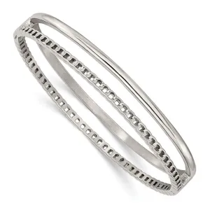 Chisel Jewelry Stainless Steel Polished 9.25mm Hinged Bangle