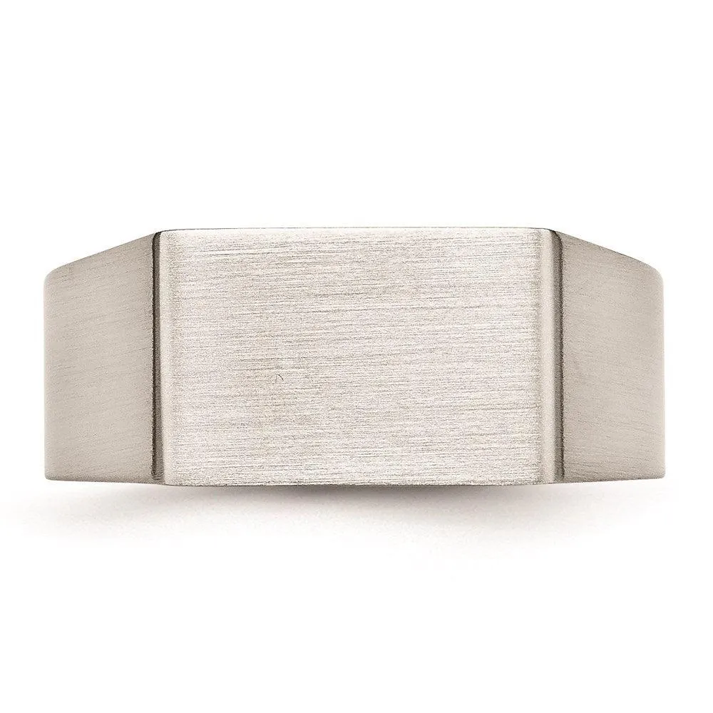 Chisel Jewelry Stainless Steel Polished and Brushed Signet Ring
