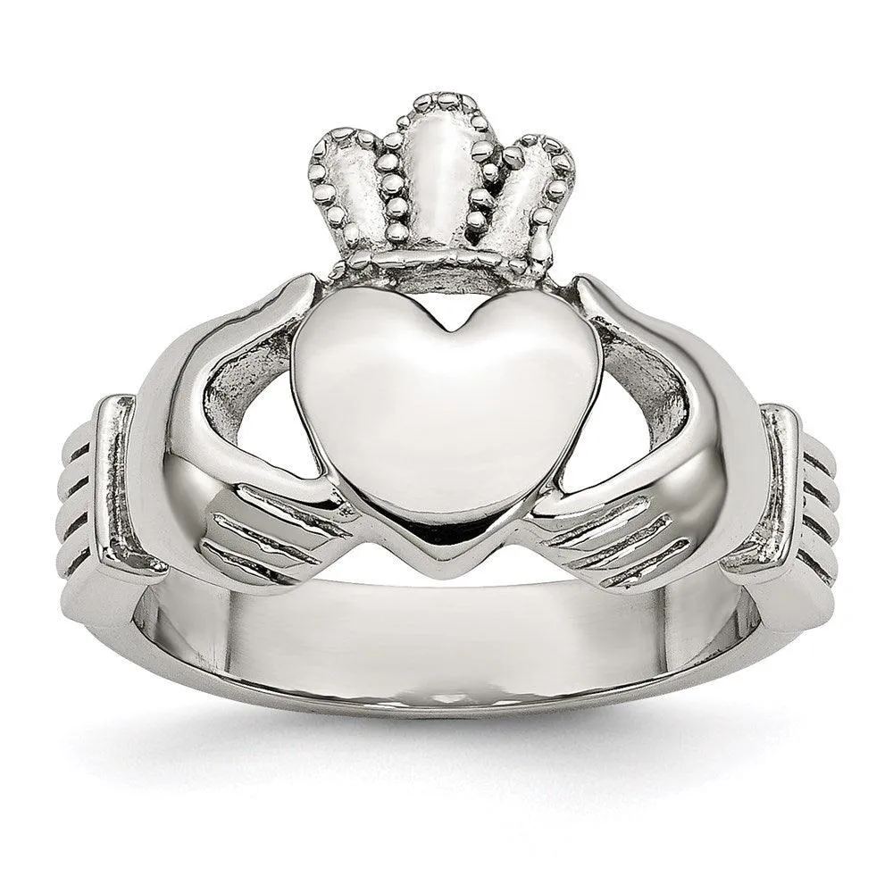 Chisel Jewelry Stainless Steel Polished Claddagh Ring