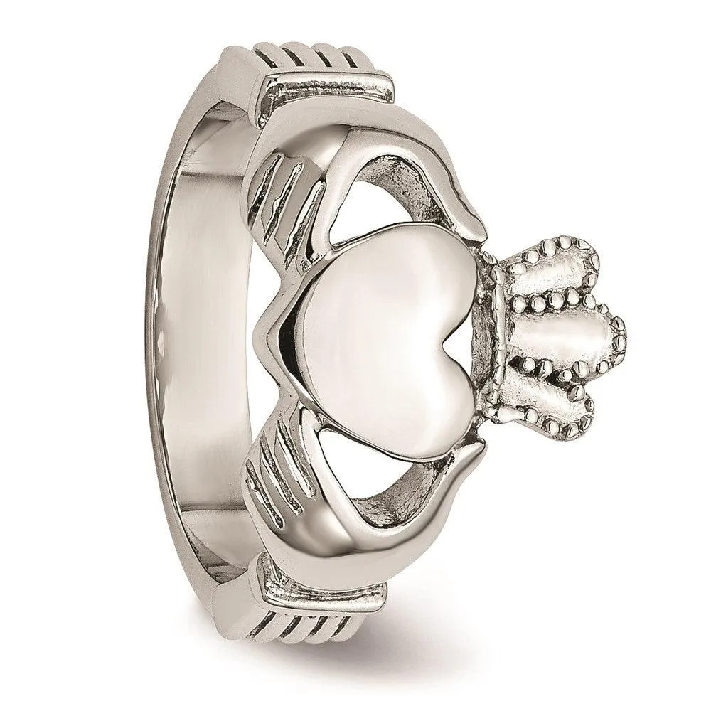 Chisel Jewelry Stainless Steel Polished Claddagh Ring