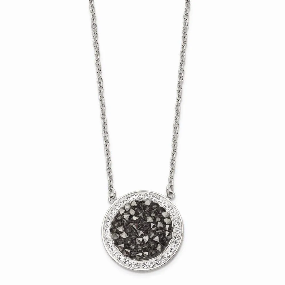 Chisel Jewelry Stainless Steel Polished Crystal 2mm Necklace