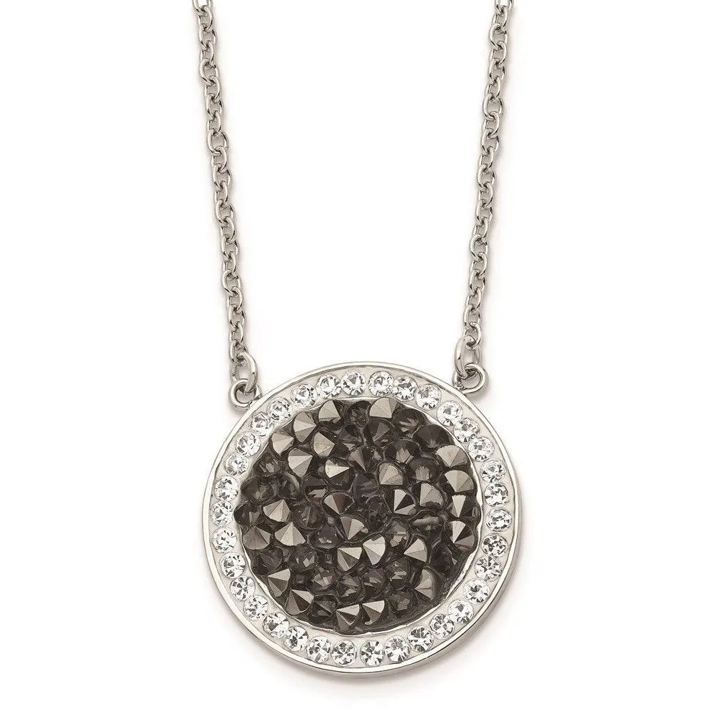 Chisel Jewelry Stainless Steel Polished Crystal 2mm Necklace