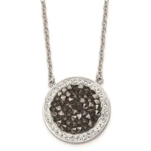 Chisel Jewelry Stainless Steel Polished Crystal 2mm Necklace