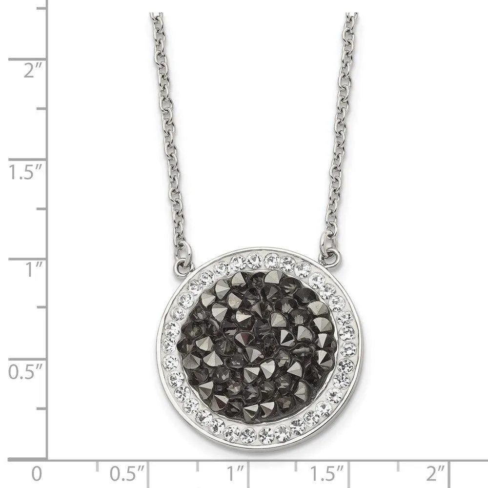 Chisel Jewelry Stainless Steel Polished Crystal 2mm Necklace