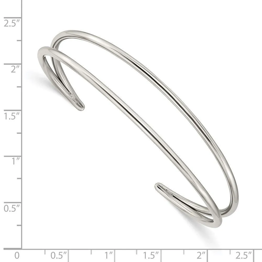 Chisel Jewelry Stainless Steel Polished Cuff Bangle