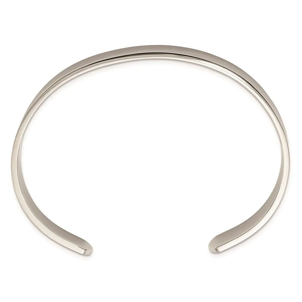 Chisel Jewelry Stainless Steel Polished Cuff Bangle