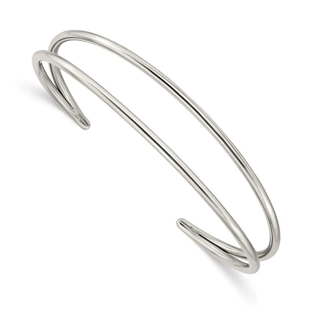 Chisel Jewelry Stainless Steel Polished Cuff Bangle