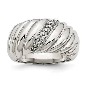 Chisel Jewelry Stainless Steel Polished CZ Ring