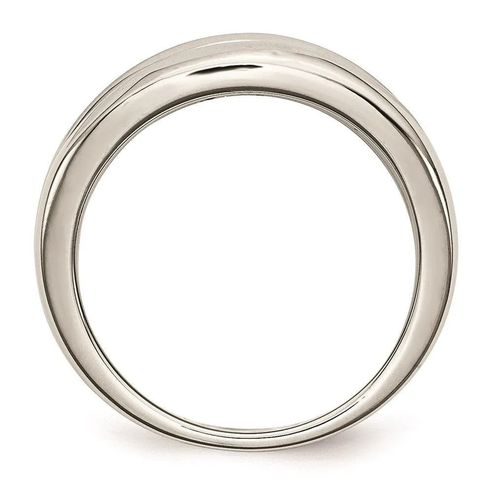 Chisel Jewelry Stainless Steel Polished CZ Ring